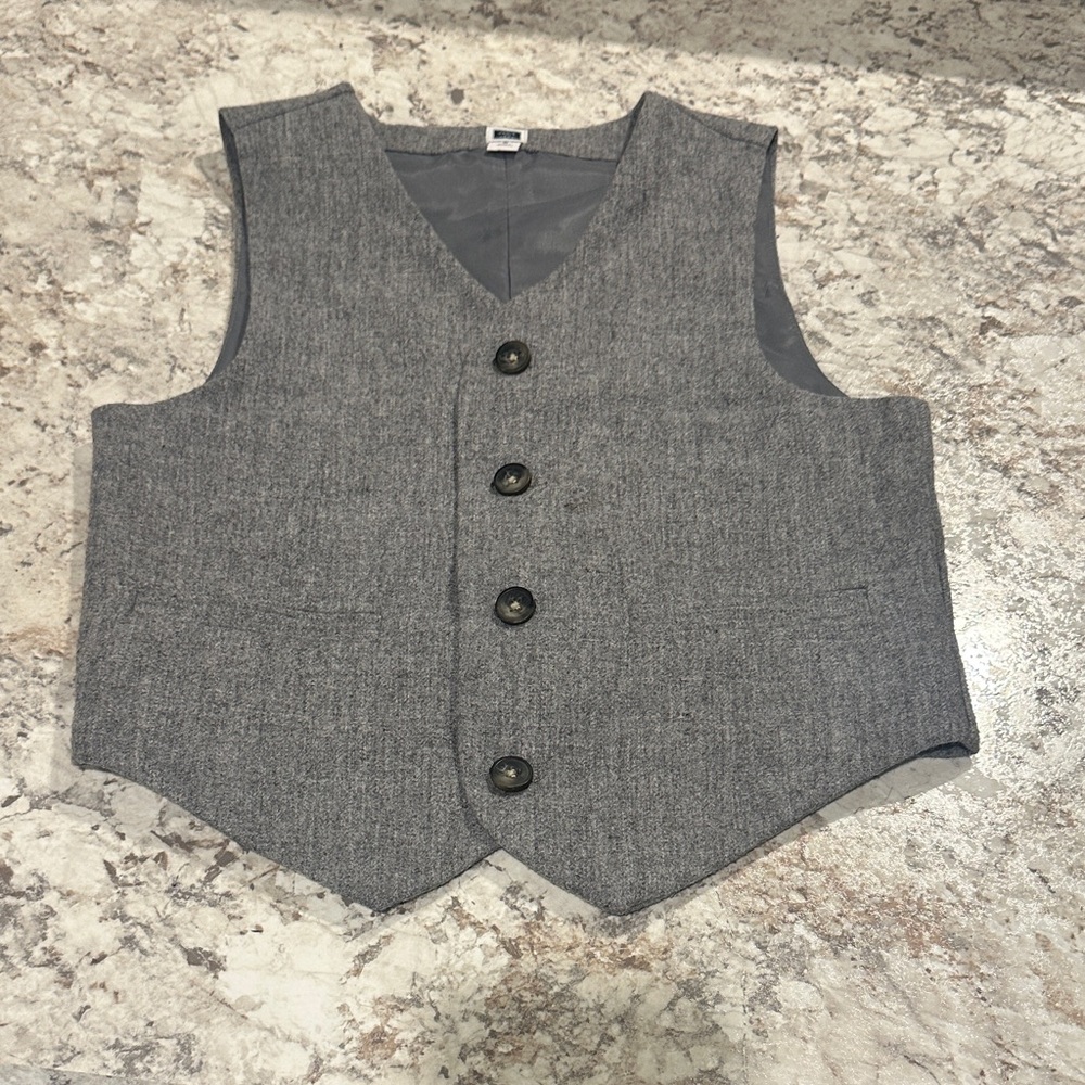 Janie and Jack Gray Button-Up Vest